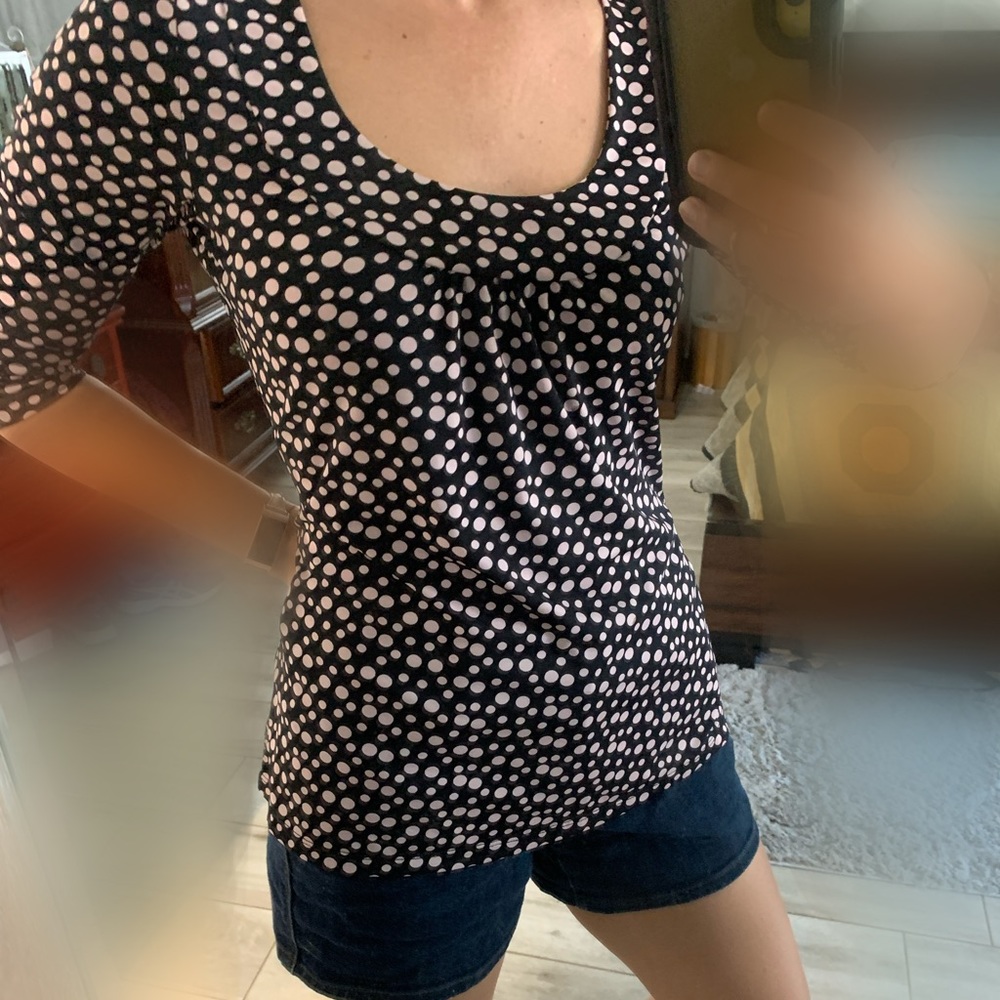 Business casual polka dot blouse